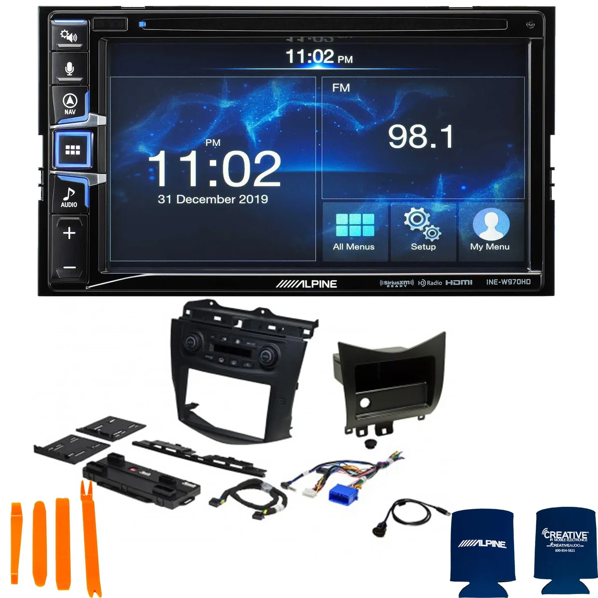 Alpine Alpine INE-W970HD 6.5-Inch Nav Receiver with PAC RPK4-HD1101 2003-07 Honda Accord Kit — product photo