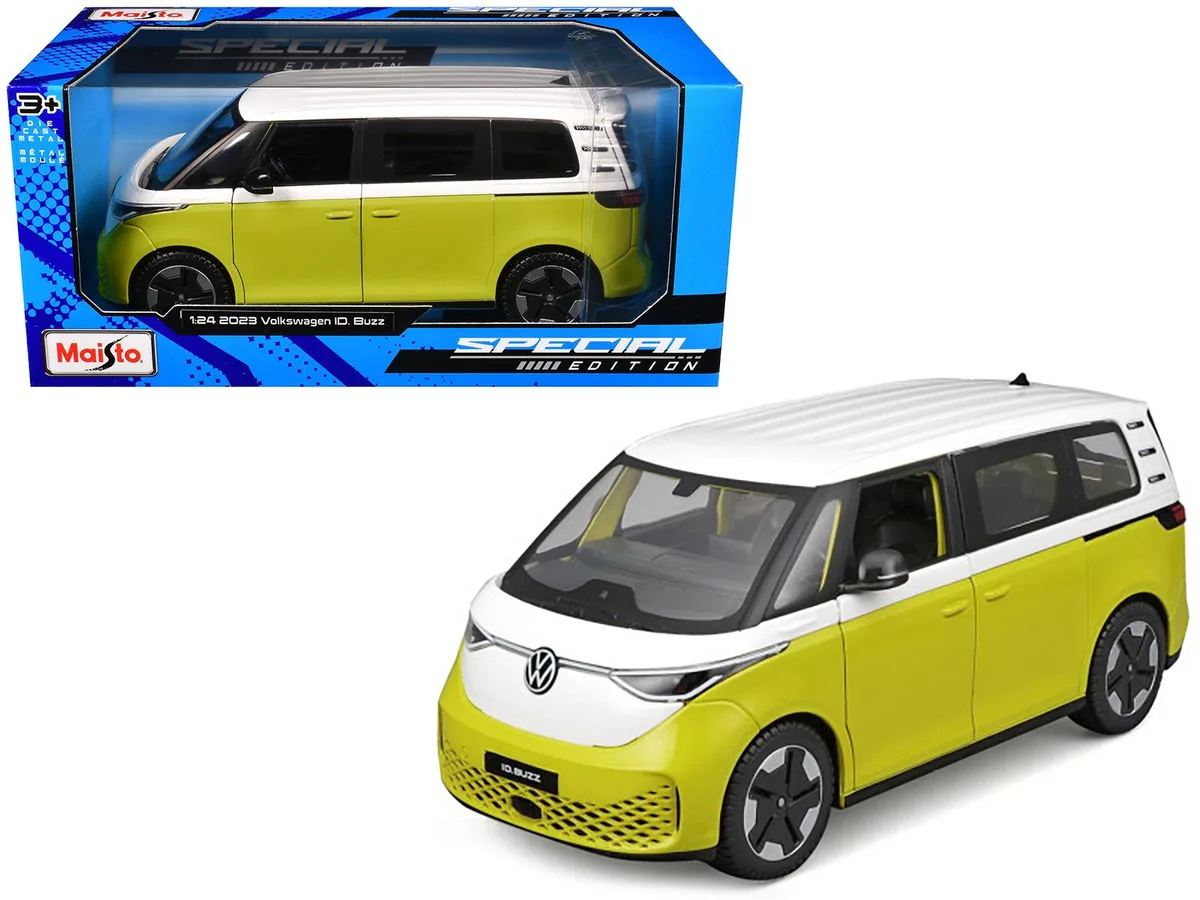 Maisto Maisto 2023 Volkswagen ID. Buzz Van Yellow White Special Edition 1/24 Die Cast Hobby Collectible — product photo