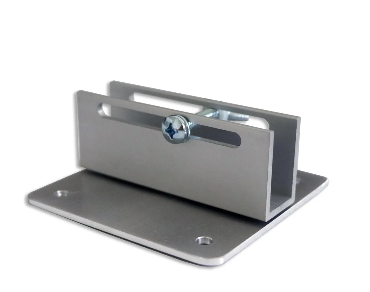 Silver aluminium ceiling plate with lateral shift coupling for projector mount