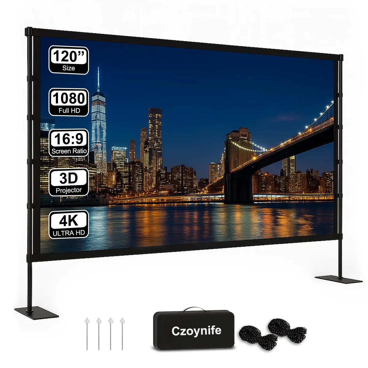 ALSEYE ALSEYE 120inch 16:9 Projector Screen 2 in 1 Accessory — product photo
