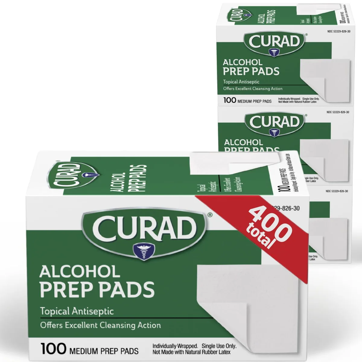 No Sew No Sew CUR45585RBZ Alcohol Prep Pads 400 Count — product photo