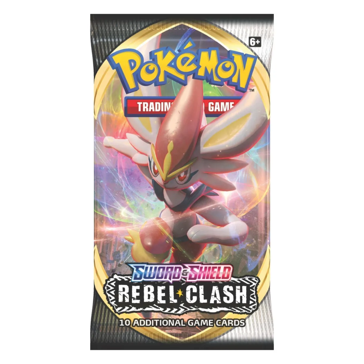 Pokemon Pokemon Sword &amp; Shield Rebel Clash Booster Pack Cinderace 10 Cards — product photo