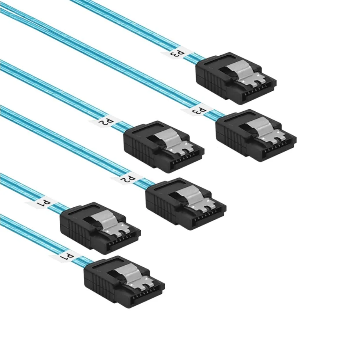  ADCAUDX DC-0053 SATA-III cable 24 inches 3 pack flexible thin 2ft — product photo