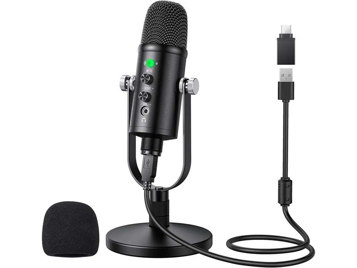 BONAEVER BONAEVER USB Microphone Cardioid Condenser with Round Stand — product photo
