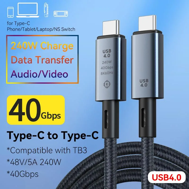 Grey braided USB-C to USB-C cable, .5 m long, aluminium alloy ends