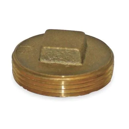 Brass square-head pipe plug with tapered threads
