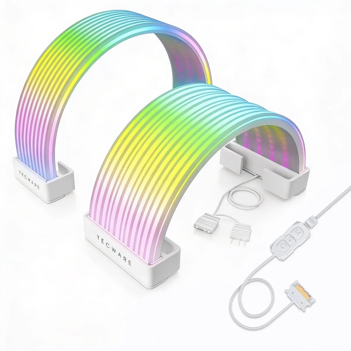  Tecware Flex RGB Cable Cover Kit 24-pin 8-pin 16-pin 14mm 81 LED White — product photo