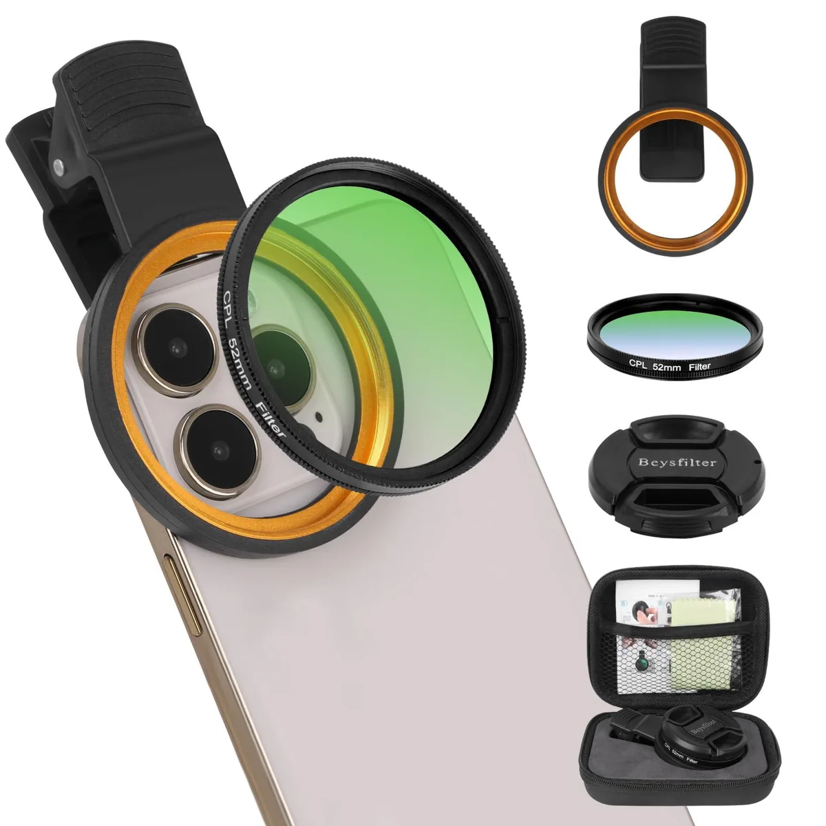 52mm CPL Filter Clip-on Circular Polarizing Lens — product photo