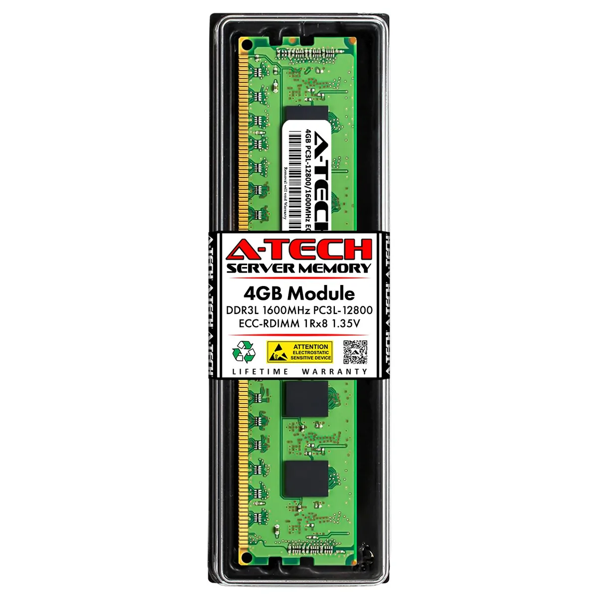 A-Tech A-Tech 4GB DDR3L 1600 ECC RDIMM 1Rx8 1.35V Server RAM — product photo