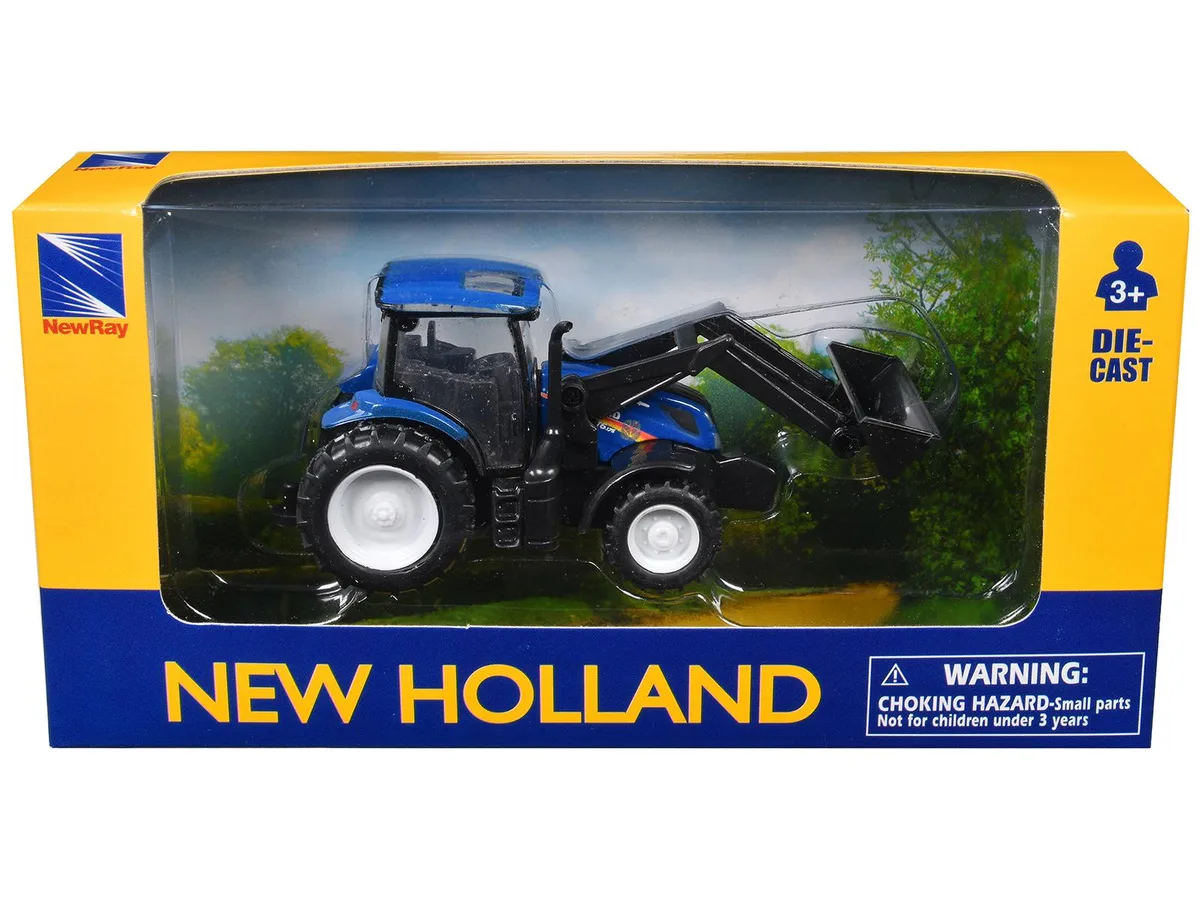 New Ray Toys New Ray Toys New Holland T6.175 Tractor with Front Loader Blue Diecast Hobby Collectible — product photo