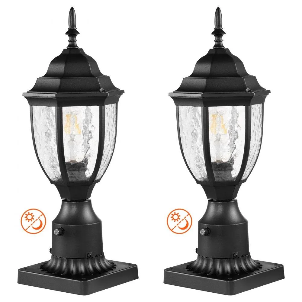 VEVOR VEVOR 2 Pack Outdoor Post Light 15.35 in Dusk to Dawn Sensor E26 Base 120V 60Hz — product photo