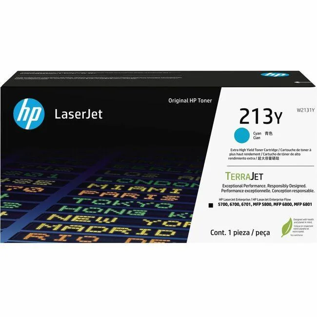 HP HP W2131Y 213Y Extra High Yield Cyan Toner Cartridge 12000 Pages — product photo