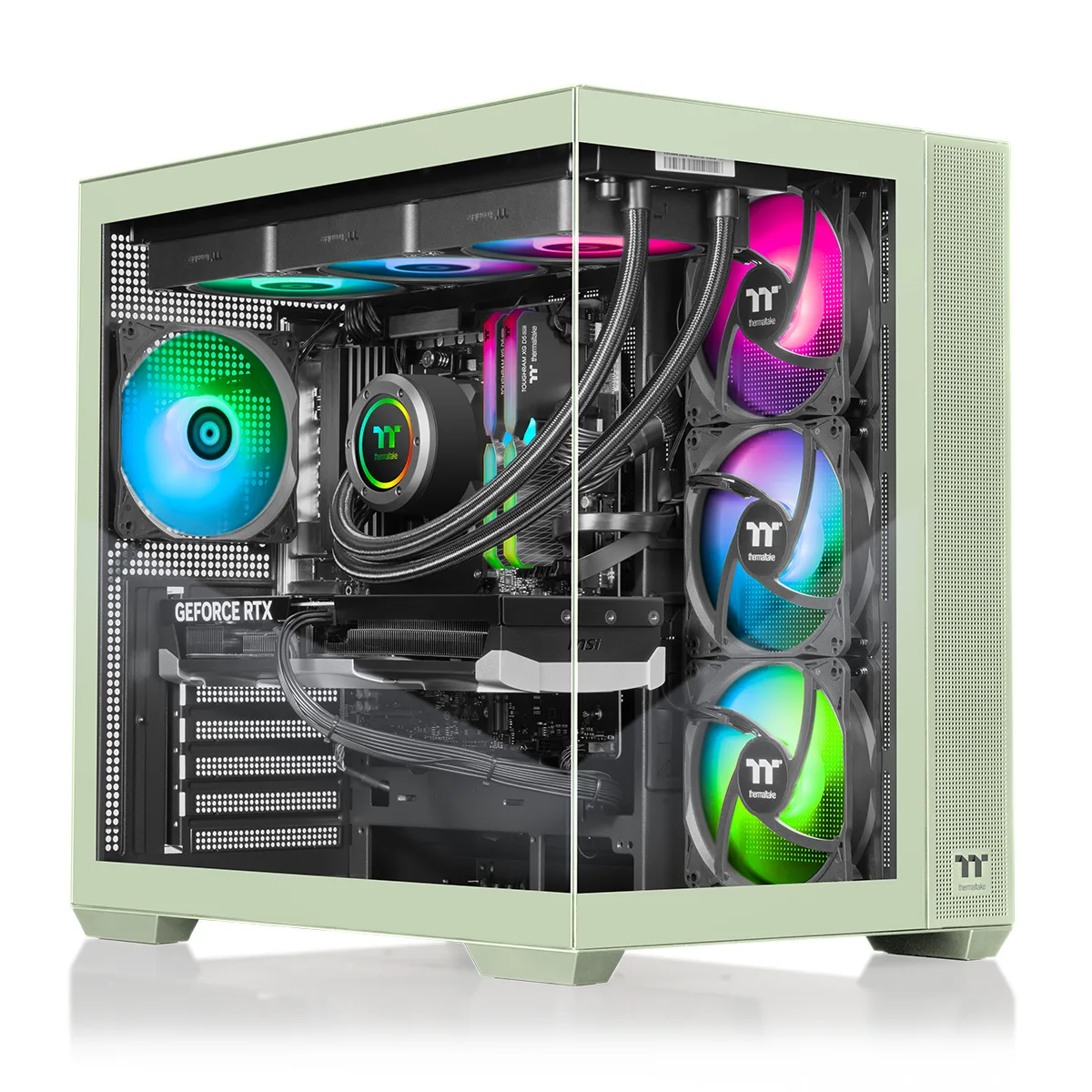 Thermaltake Thermaltake V38M-B850-570-LCS gaming PC Ryzen 7 9800X3D RTX 5070 32GB DDR5 2TB — product photo
