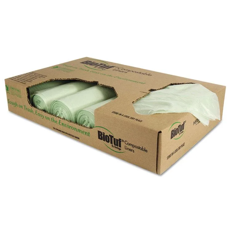 Heritage Heritage Biotuf Compostable Can Liners 32 gal 1 mil 34 x 48 Green — product photo