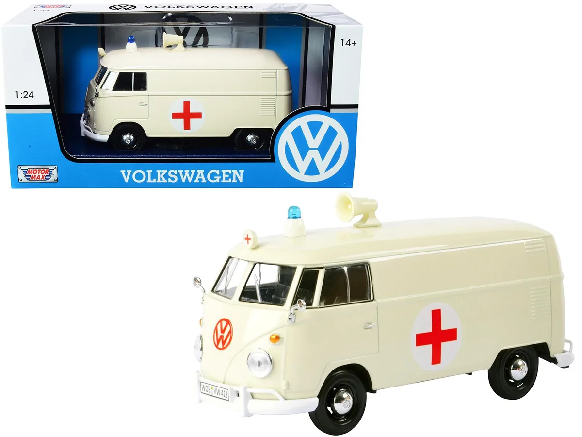 MOTORMAX MOTORMAX Volkswagen Type 2 (T1) Ambulance Cream 1/24 Diecast Vehicle — product photo