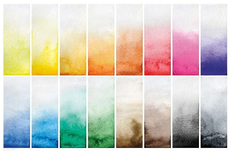 Bold Color watercolor swatches poster print 34 x 22 inches