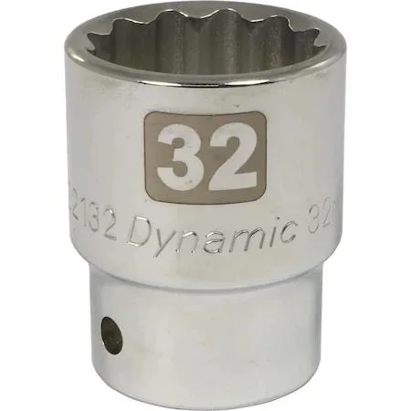 Dynamic D022132 32 mm 12-point 3/4-inch drive chrome socket