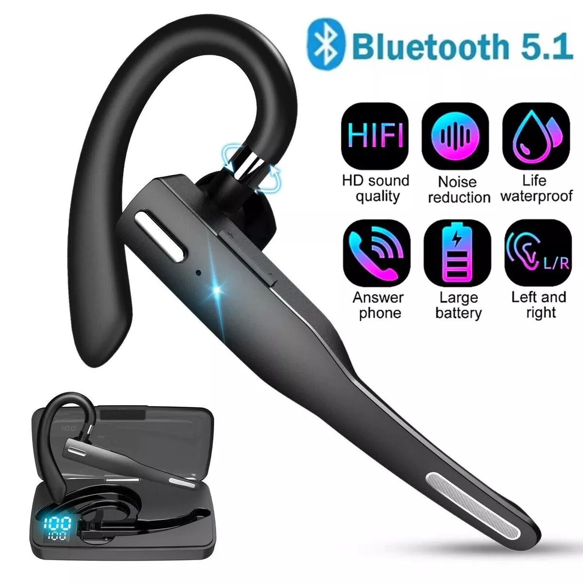NShi NShi Bluetooth 5.1 Headset Dual Mic Noise Cancelling 250mAh — product photo