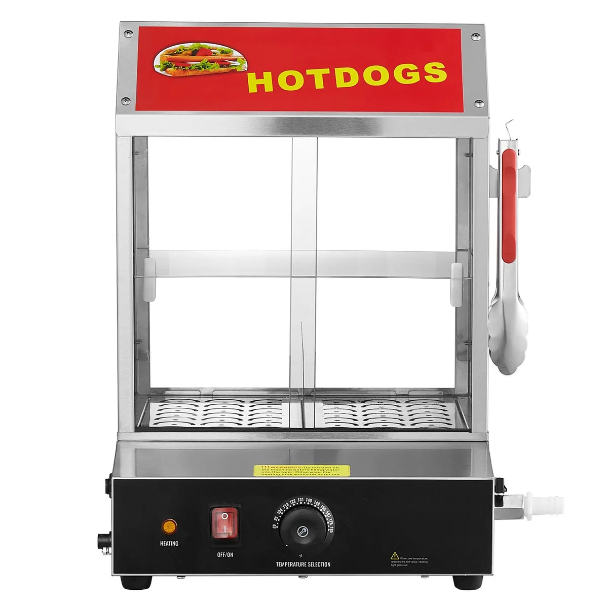 VEVOR VEVOR Hot Dog Steamer 28.5QT 2-Tier 86-185°F Stainless Steel — product photo