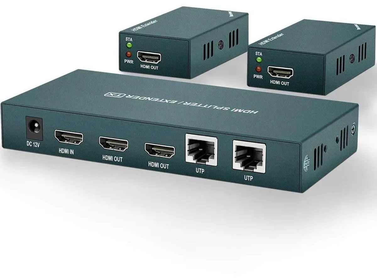 Vszerda Vszerda HDMI Extender Splitter 1x2 1080P 60Hz 50m POC 2 Loop Out — product photo