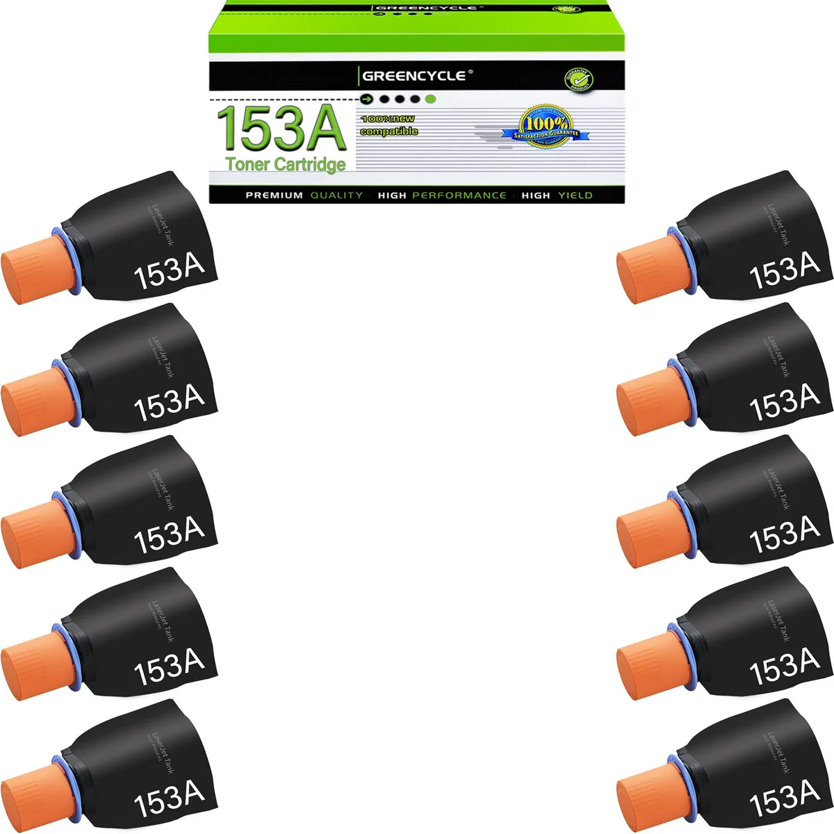 GREENCYCLE GREENCYCLE 153A Compatible Black Toner Reload Kit 10 Pack — product photo