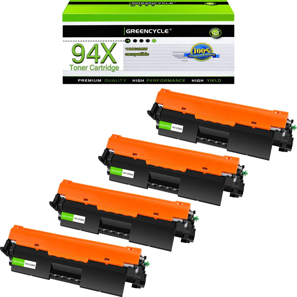 GREENCYCLE GREENCYCLE 94X Black Toner Cartridge 4 Pack 2800 Pages — product photo