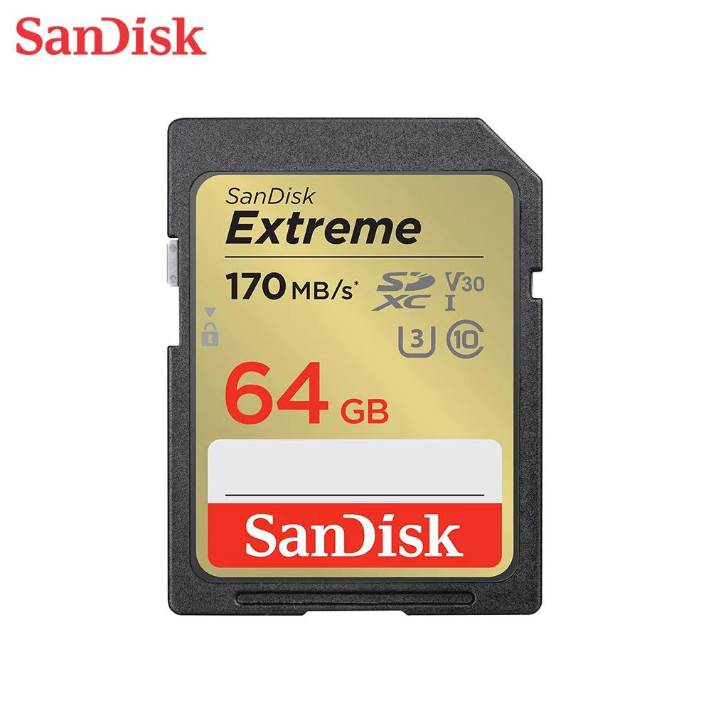 SanDisk SanDisk Extreme 64GB SDXC UHS-I U3 V30 170MB/s Memory Card (SDSDXV2-064G-GNCIN) — product photo