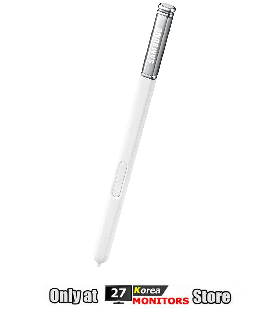 White Samsung S Pen stylus with button, slender cylindrical shape, smooth matte finish