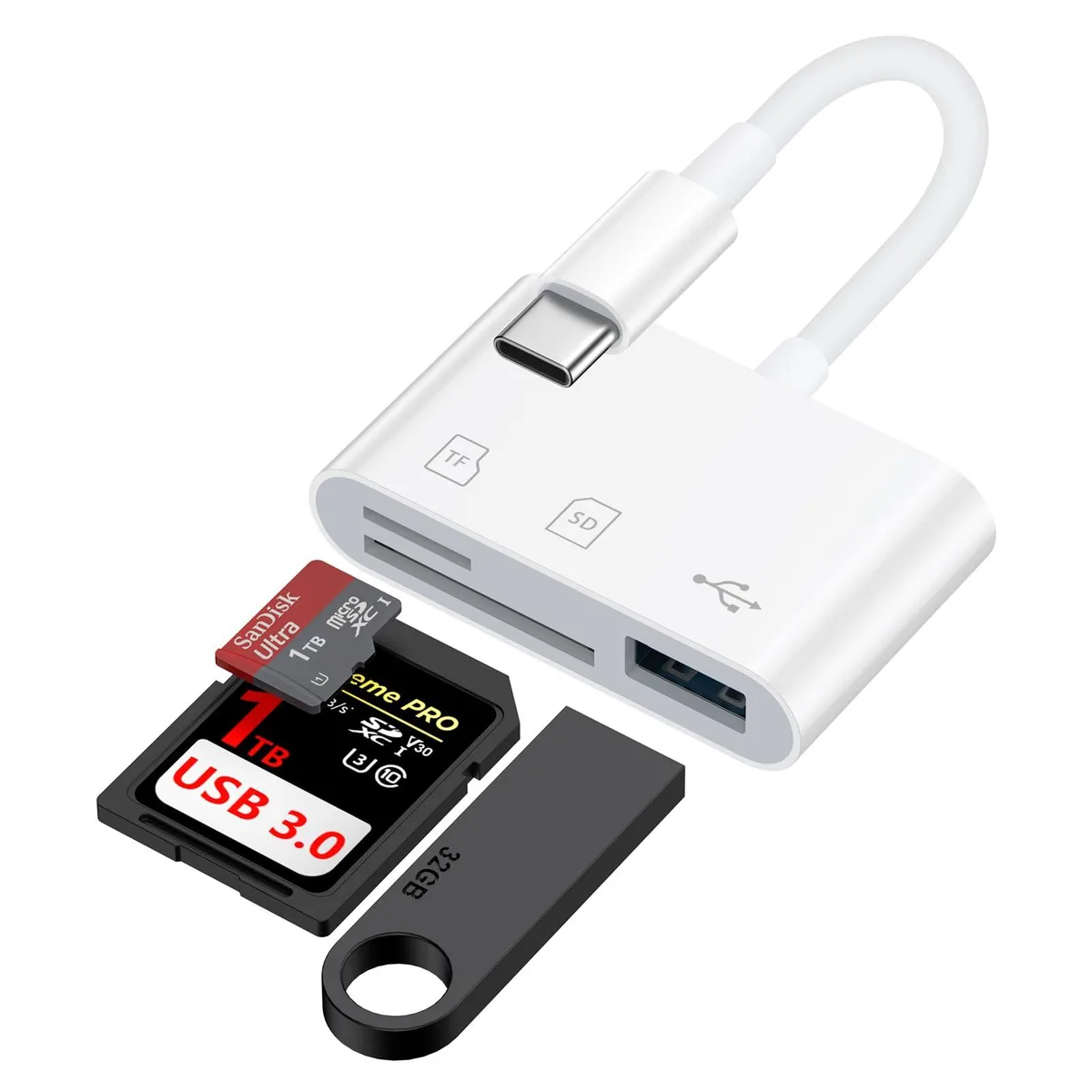  UorMe USB-C SD Card Reader with USB-A Port — product photo