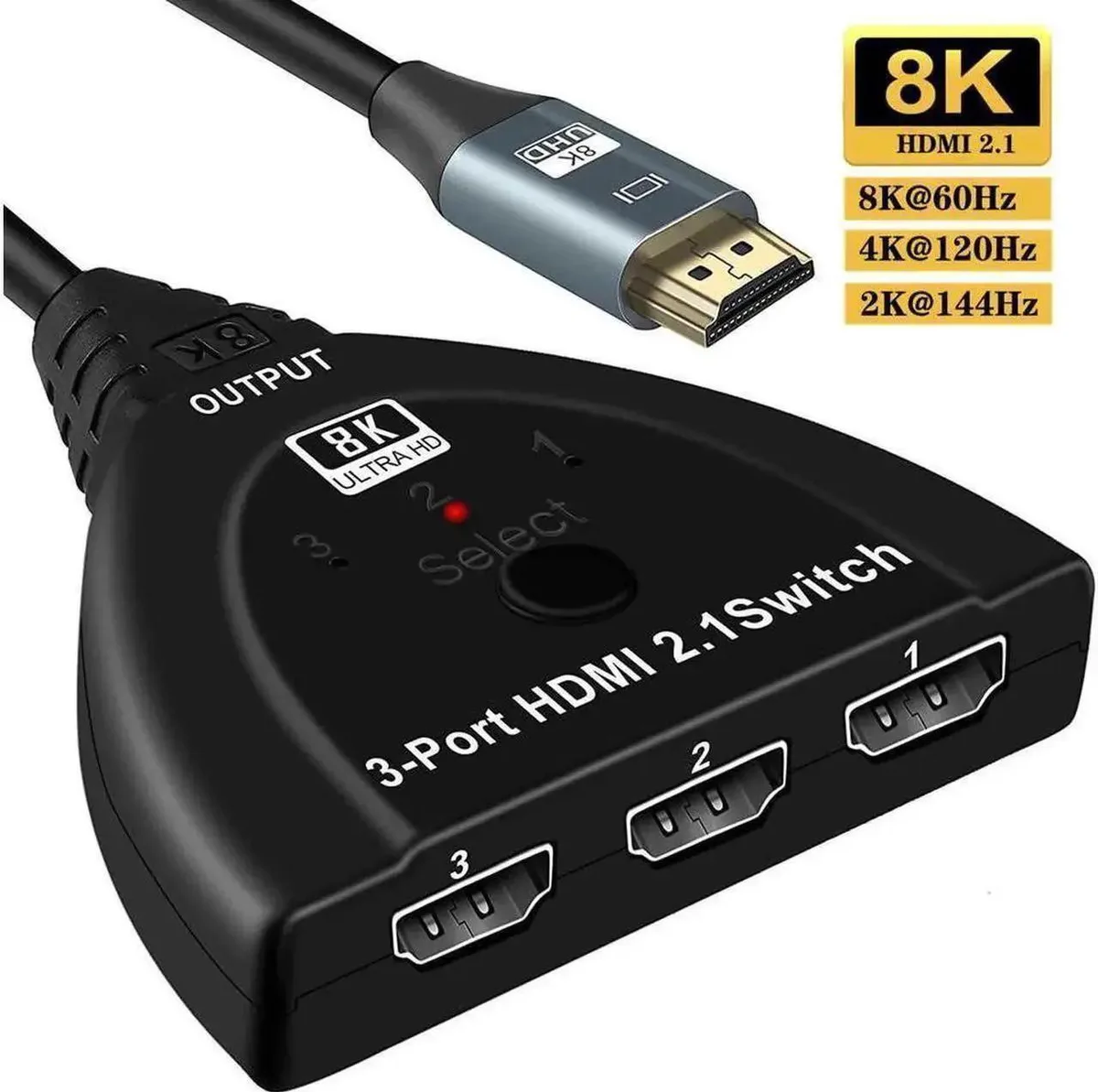 SMUGDESK SMUGDESK OZ8Q3-1 3×1 HDMI 2.1 video switch 48Gbps 8K60 4K120 — product photo