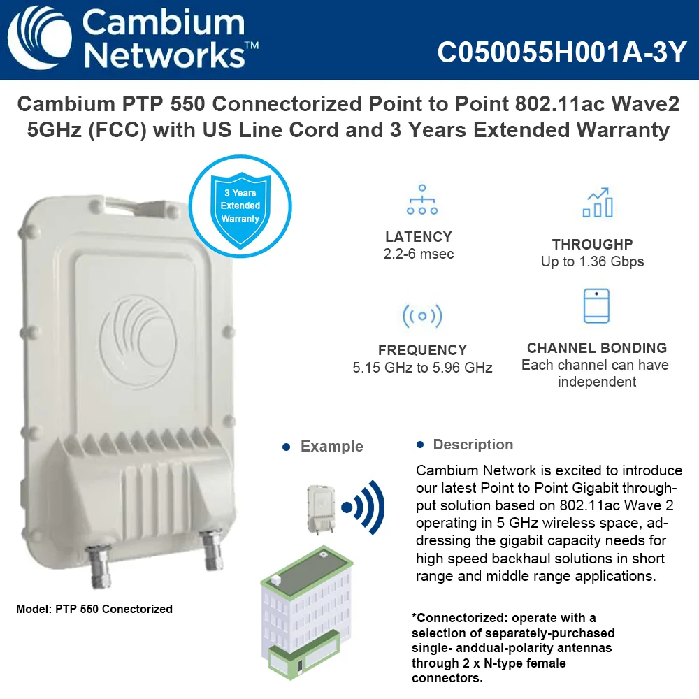 Cambium Networks Cambium Networks PTP 550 Connectorized 5 GHz 802.11ac access point — product photo