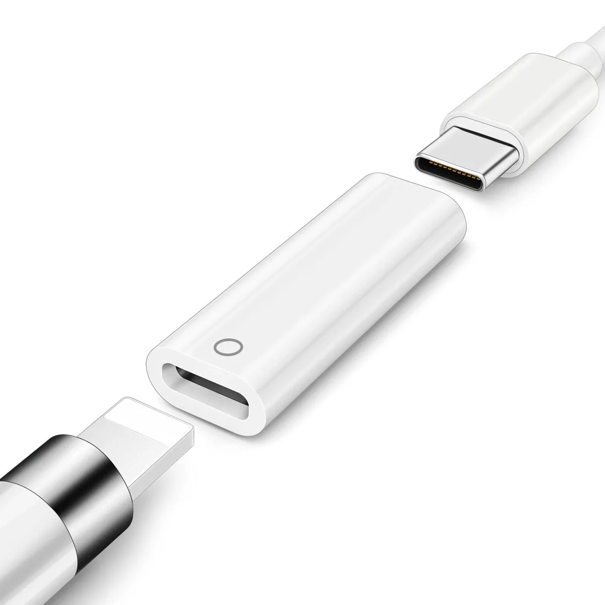  ASKUBSKU USB-C to Lightning Adapter for Apple Pencil 1st Gen, iPad 10th/11th Gen, White — product photo