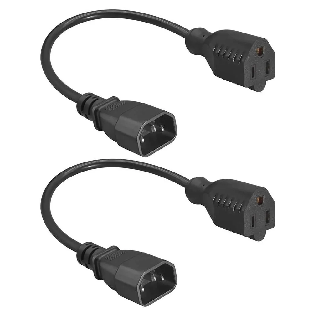 TeKit TeKit C14 to NEMA 5-15R Power Extension Cord 2-Pack 1ft 18AWG — product photo