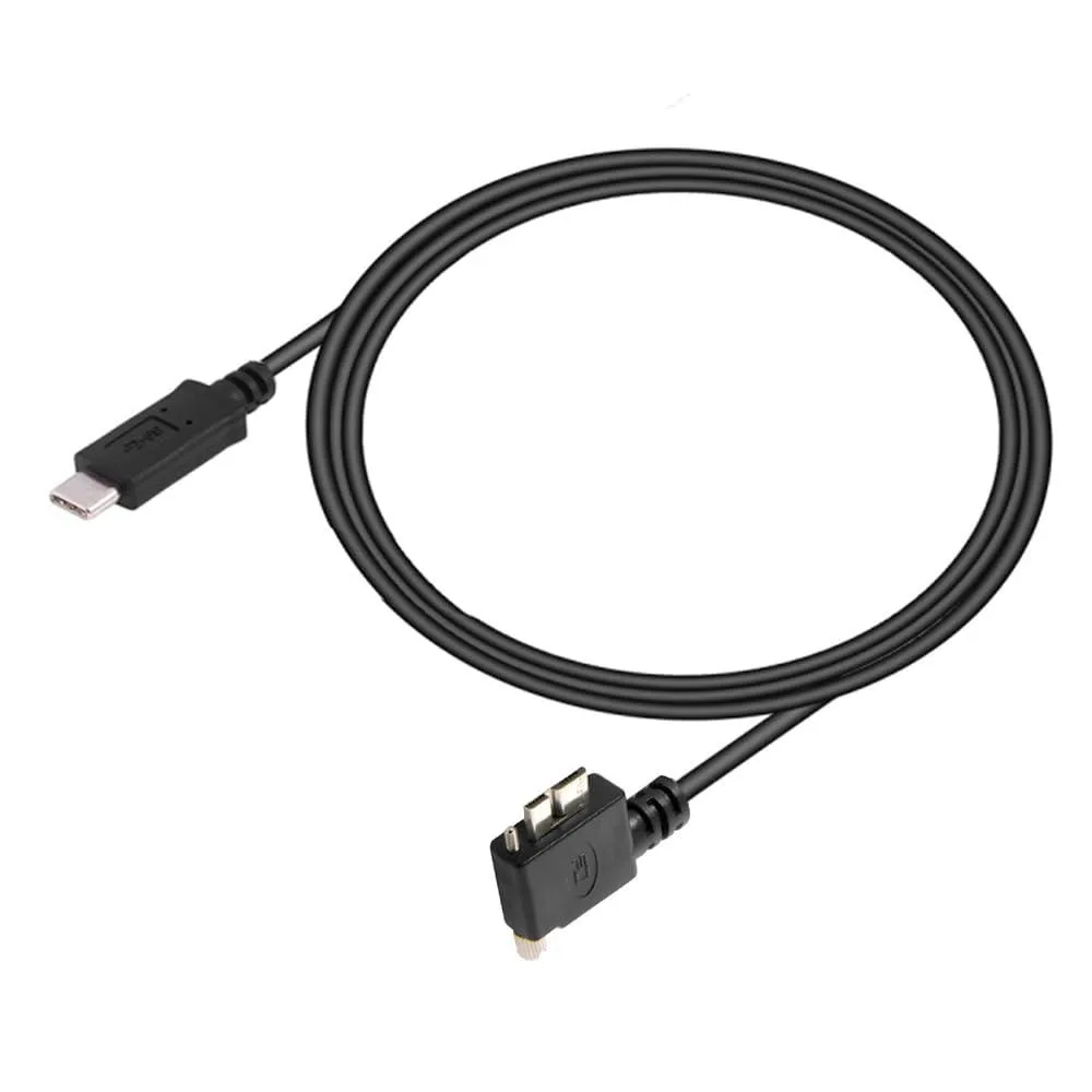 Fervit Fervit USB-C to Micro USB 3.0 screw mount left angled cable 5Gbps — product photo