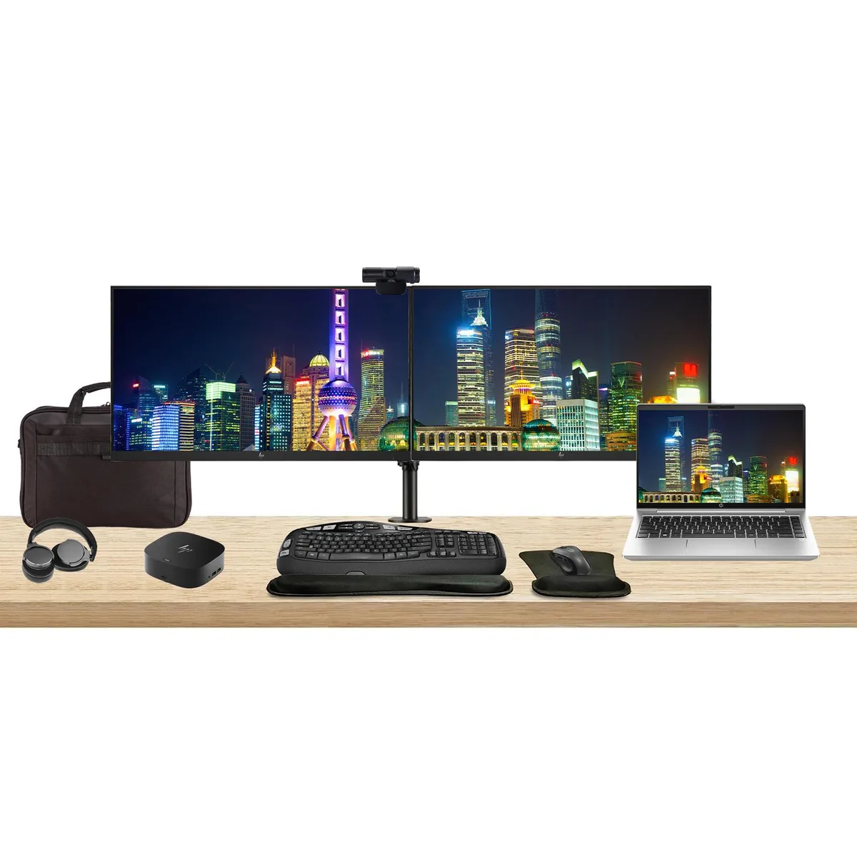 HP HP ProBook 440 G10 i5-1335U 14" 16GB 256GB SSD Dual 24" Monitors Dock Kit — product photo