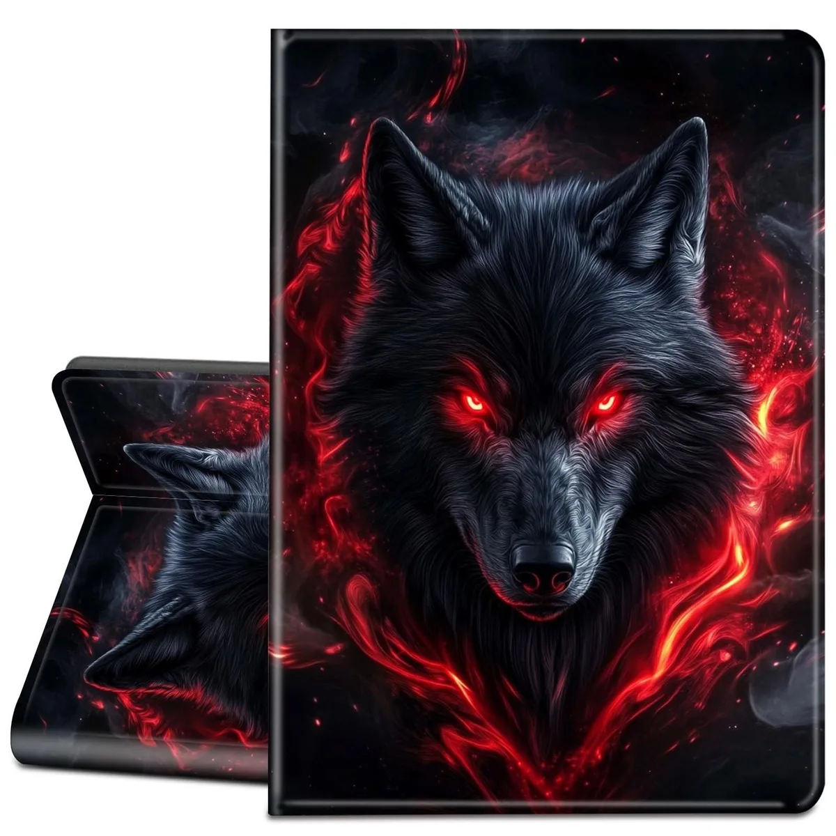 Avantalk Avantalk Case for Fire HD 10 13th Gen 10.1" 2023 Red-Glowing Wolf 2 in 1 accessory — product photo