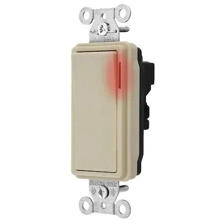Ivory rocker wall switch with integrated pilot light