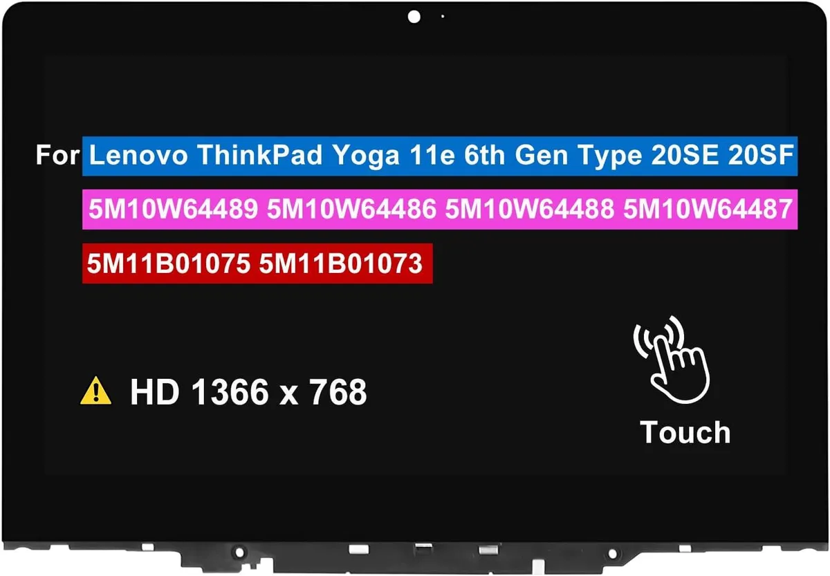 NUOLAISUN NUOLAISUN 11.6" laptop screen 1366x768 for ThinkPad Yoga 11e 6th Gen 20SE 20SF — product photo