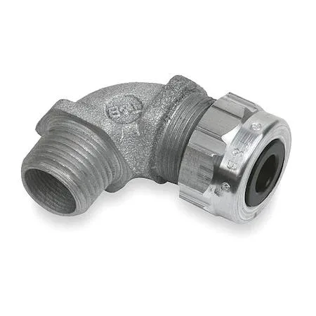 Silver aluminium 90-degree liquid-tight connector 1/2in MNPT
