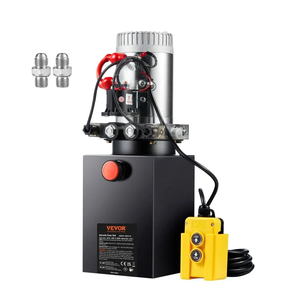 VEVOR VEVOR 12 V 1.6 kW Double-Acting Hydraulic Pump 6 Quart 0.91 GPM 3200 PSI — product photo