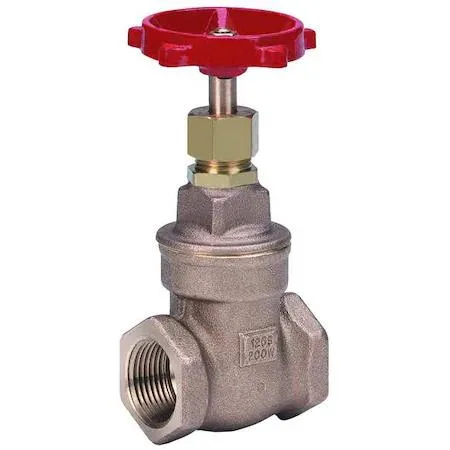 Bronze gate valve with wheel handle, 1 inch NPT female connections