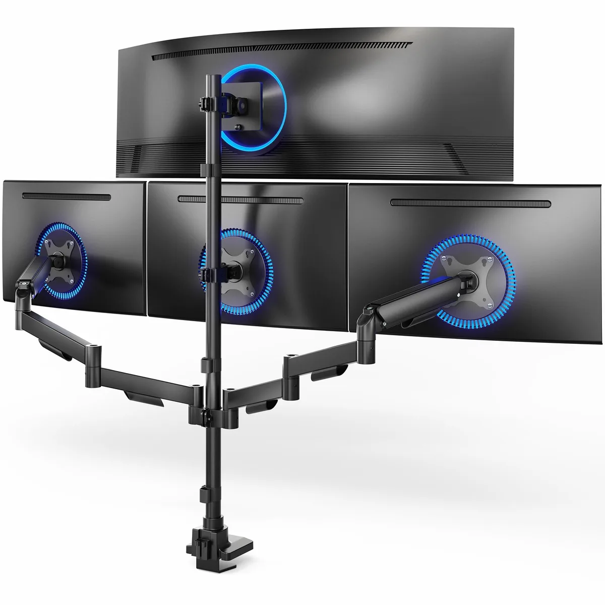 VIVO VIVO Quad Monitor Desk Mount 2 Mechanical + 2 Fixed Arms 103.4 Capacity — product photo