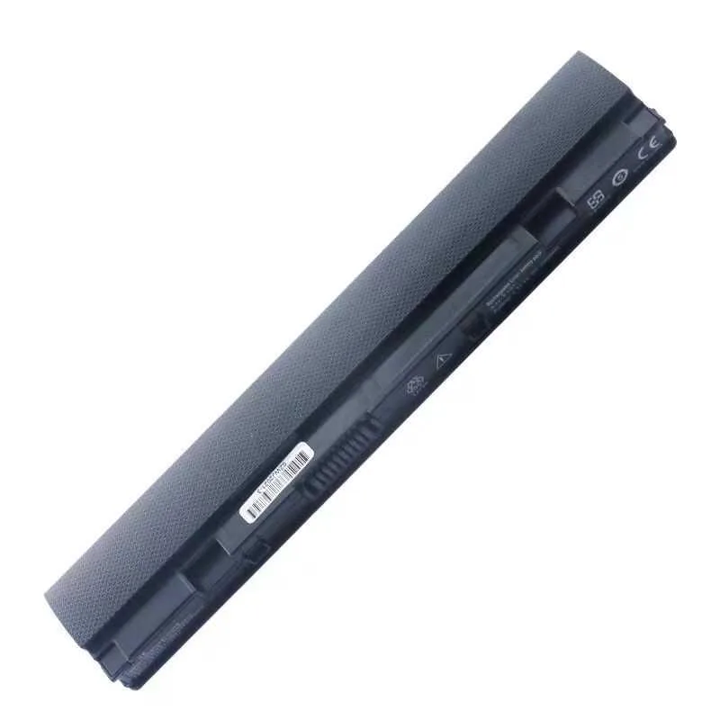 Rectangular black lithium-ion laptop battery with three cells