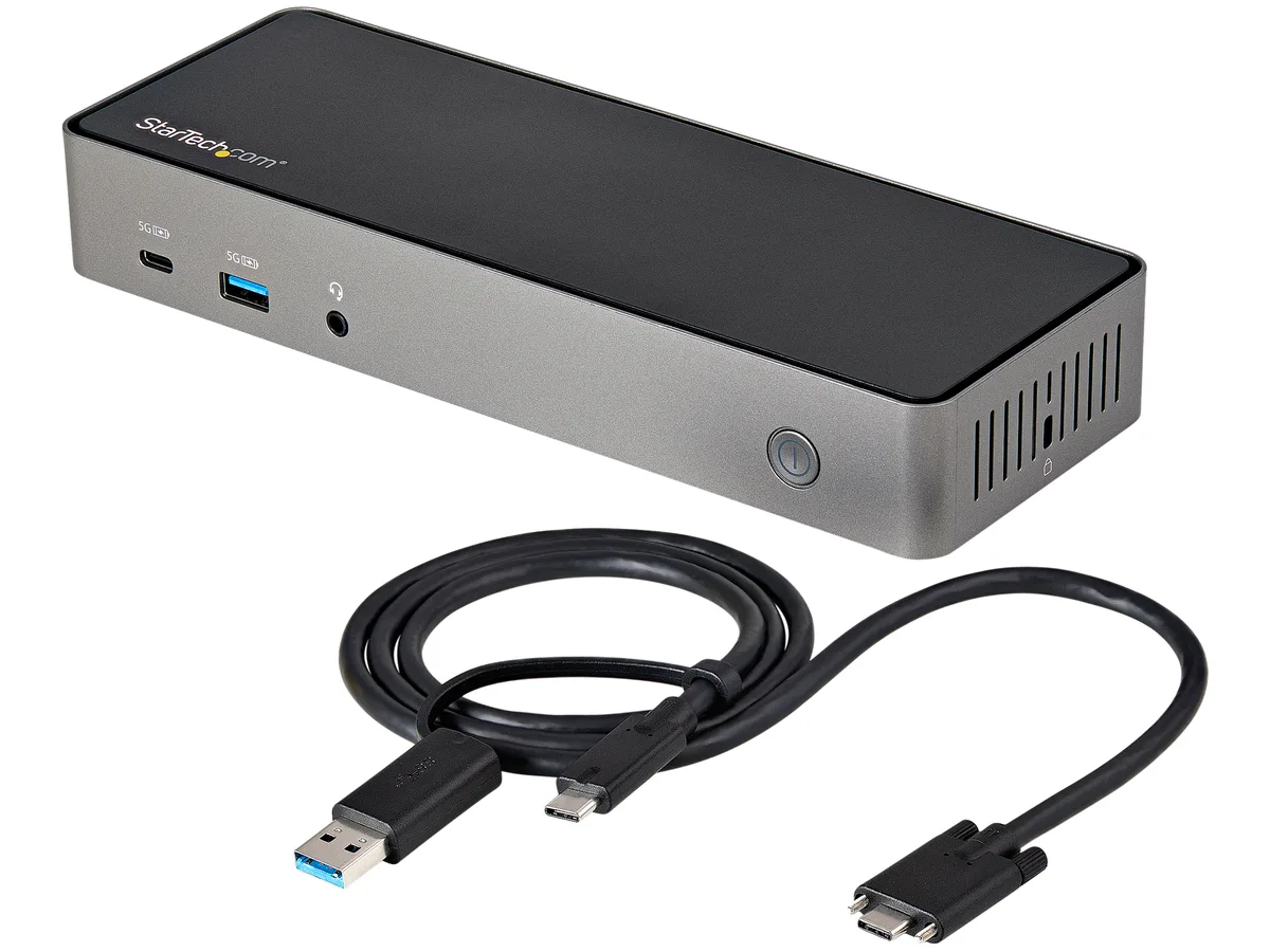 STARTECH STARTECH DK31C3HDPD docking station triple 4K 60Hz 85W PD 10Gbps USB-C USB-A DP 1.4 HDMI 2.0 Gigabit — product photo