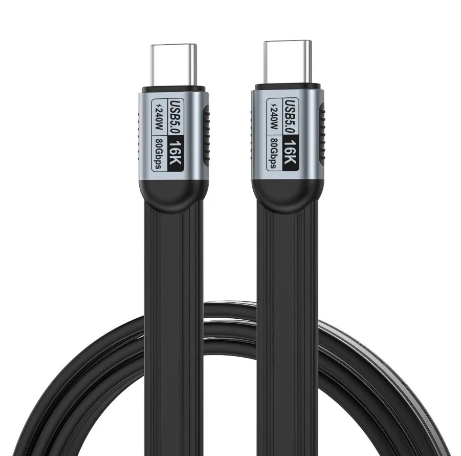 Aomoproing Aomoproing Flat TPE USB-C to USB-C USB5 Cable 30cm — product photo