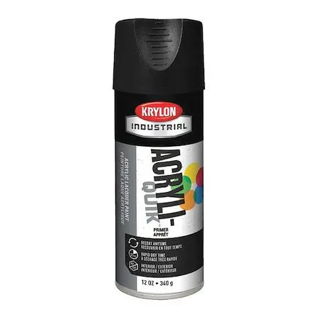 Aerosol can of black flat spray primer, 13 oz