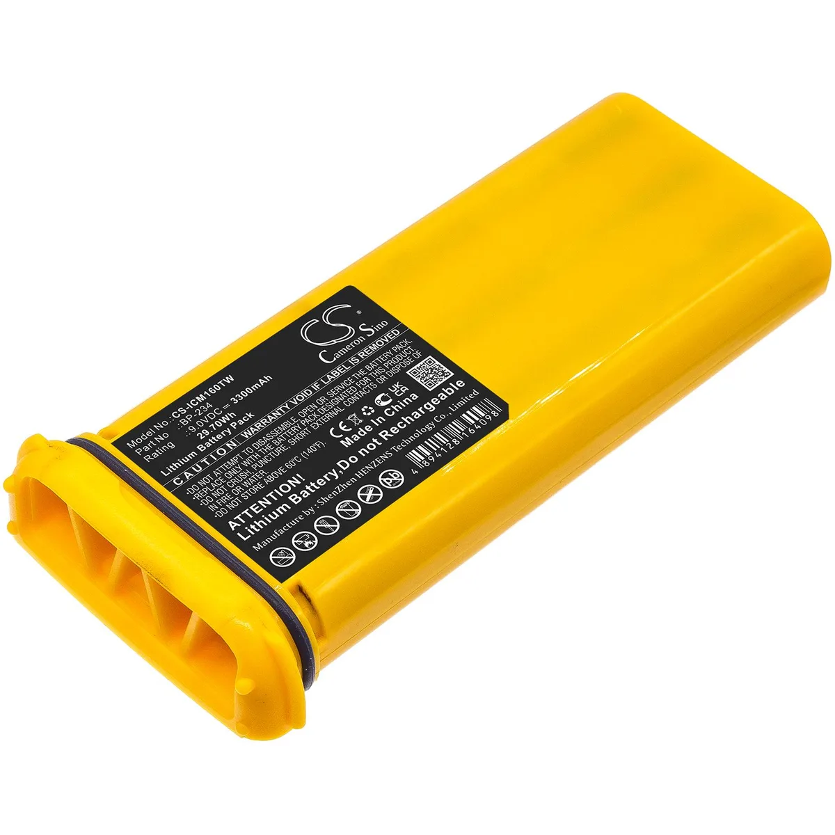 Cameron & Co Cameron & Co BP-234 9.0 V 3.3 Ah Lithium Battery Yellow — product photo