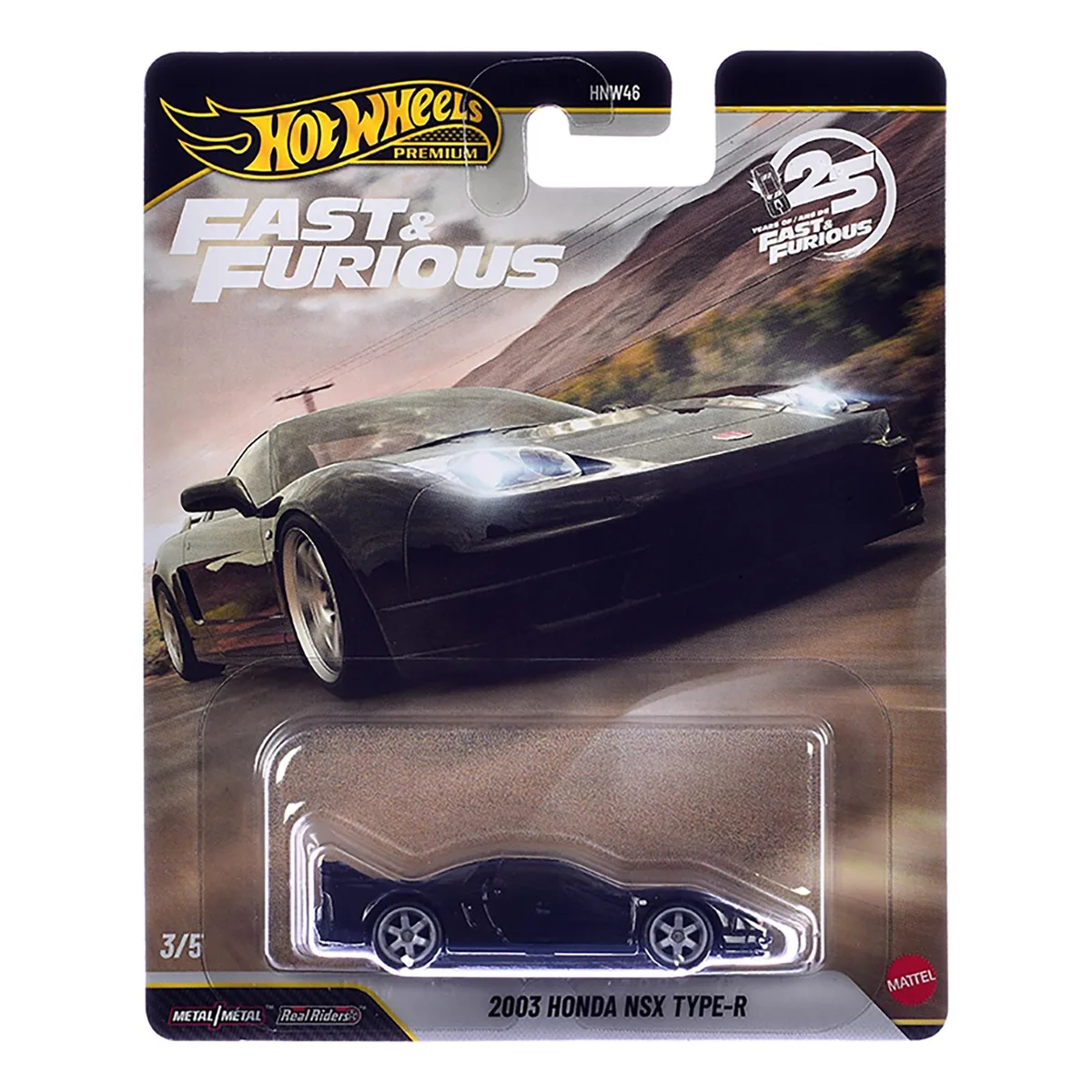 Hot Wheels Hot Wheels 2003 Honda NSX Type-R RHD Black Fast Five 2011 Diecast 2.75 in — product photo