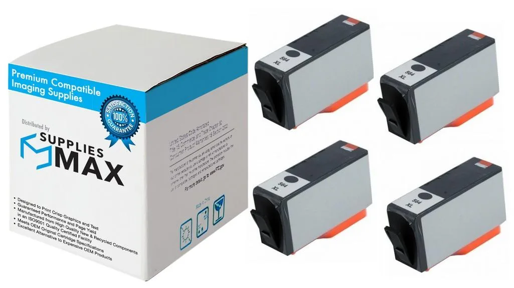 SuppliesMax SuppliesMax HP 564XL Black Ink Cartridge 4 Pack 550 Pages — product photo