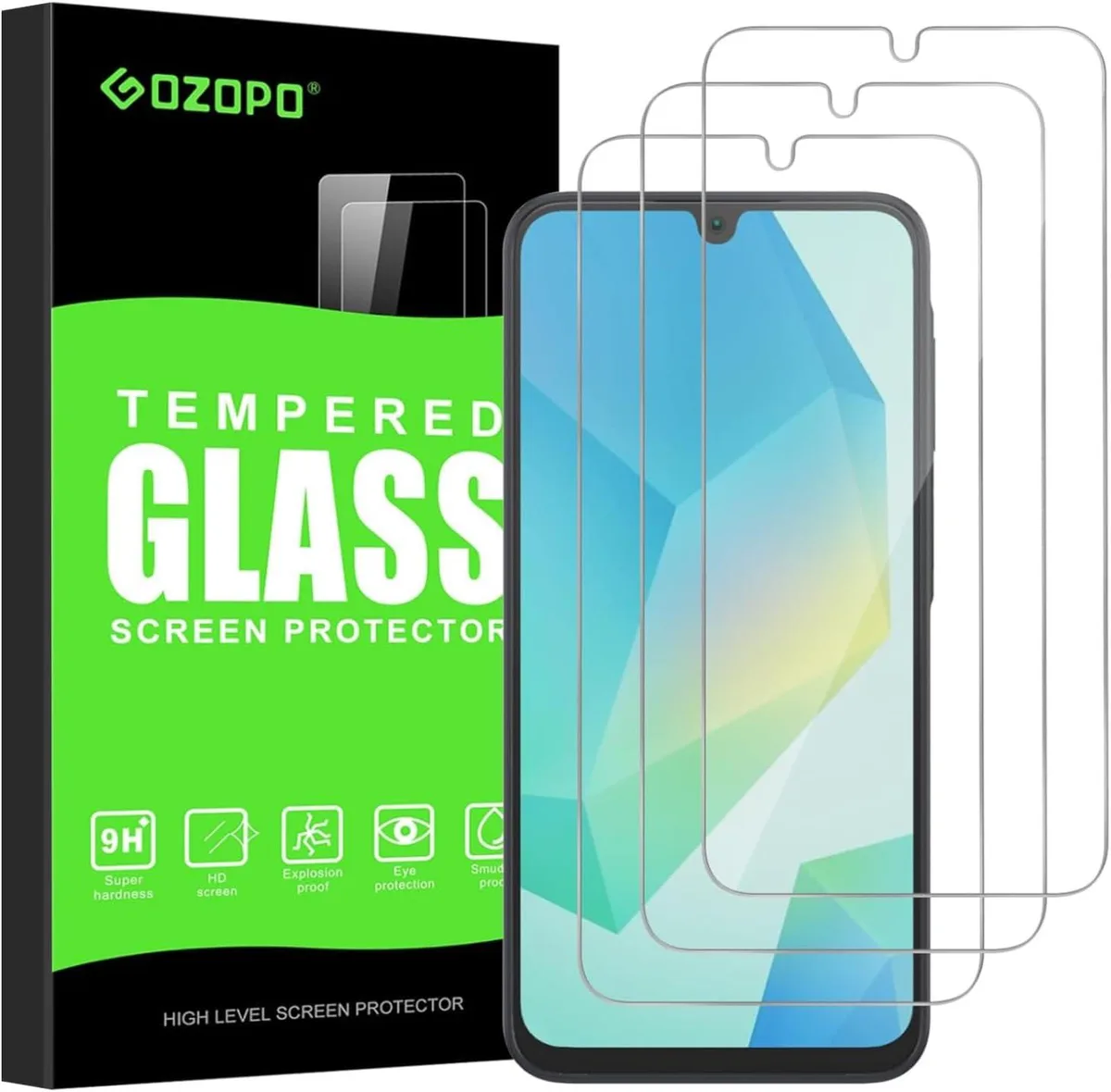 NuoTo NuoTo 3-Pack Tempered Glass Screen Protector for Galaxy A16/A17 4G/5G 9H .33mm — product photo